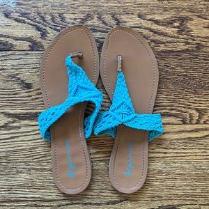 Turquoise beachy macrame sandals